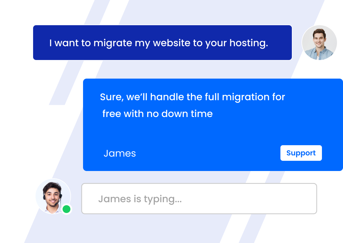 A person talking to a support agent